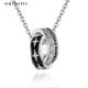 Horsewhip Stainless Steel Jewelry 0.1oz 2.6ft Double Ring Pendant Necklace 316L