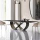 Wings Ceramic Stainless Steel Marble Dining Table Modern 8 People
