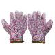 Polyester Garden Work Gloves , Paint Printing Polyurethane Coated Gloves