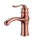 Rose Gold Color Deck Mounted Basin Low Pressure Tap Faucets With One Handle Switch