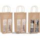 Burlap Wine Bottle Bag Jute Wine Tote Gift Bag With 2 Clear Window And Handle Wedding Birthday Festivals Souvenir
