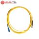 0.3mm Yellow Fiber Optic Patch Cord Single Mode With SC-ST UPC Male Connector