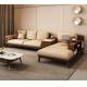 ISO9001 Villa Furniture Walnut Color With Fabric Upholstery L Shape Sofa