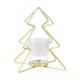 Christmas Tree Iron Tealight Candle Gold Candlesticks With Glass