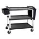 Three Tiers Kitchen Dining Cart Hotel Cleaning Supplies 3 Shelf Cart On Wheels
