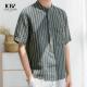 Solid Pattern Type Men's Dress Shirt Custom Logo Long Sleeve Breathable Cotton Linen