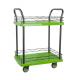 Double Handrail Guardrails 2 Tier Rolling Cart Silent With wear resistant casters