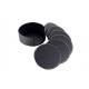 Two Sides PU Leather Drink Coasters Set Round Black Glass Coasters