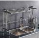 12Inch Width Adjustable Over Sink Dish Rack SUS304 Material 23 Inch Height