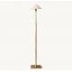 Ivory Linen Slope Shade Modern LED Tripod Floor Lamp Adjustable Height