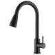 Contemporary Style Blackened Kitchen Faucet with Dual Mode Outlet and Single Handle