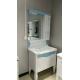 High Grade Blue And White PVC Bathroom Cabinet Mirrored Bathroom Vanity