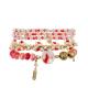Imitation Stone Beads Chain Weave Red Crystal Beads Bracelets Boho Style