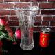 24.7CM Tall The curtain of love pattern  high Clear glass vases China wholesale supplier