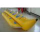 Yellow PVC Single Tube Inflatable Banana Boat For Water Sports