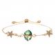 Star Shape Charm Bangle Zircon Chain Link Bracelet With Gold Plated Faceted Crystal