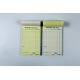 007  100-Page Yellow Cover Board Paper docket book with Two Parts White Bond Paper