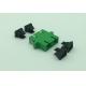 SC APC fiber opitc adapter duplex singmode green black cap or green cap