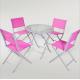 outdoor iron sling textilene mesh fabric folding armless chair and table garden furniture