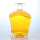 Glass Collar Material Square Shape Whiskey Vodka Tequila Brandy Gin Rum Bottle with Cork