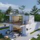 Modern Corten Steel Wall Art Villa Container House With Up To 4.2m Rendering Height