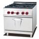 4 Four Gas Burner Restaurant Kitchen Equipment With Gas Oven