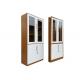 KD structure steel metal iron office furniture file Half Height Foldable Storage Cabinets Glass Door Brown Color