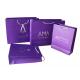 Purple Paper Printed Carrier Bag Foil Silvery Embossed for Advertising