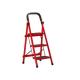 Lightweight 3 Steps Aluminium Ladder Foldable Carbon Steel Red