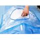 Fabric Nonwoven Surgical Sterile Drapes 20 X 20 Inch In Blue Color For Hospital Use
