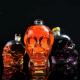 Customize Skull Shape Hot Stamping Screen Printing 750ml Glass Liquor Bottle with Lid