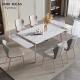 Minimalist Slate Dining Table Set With Chair Combination Telescopic Foldable