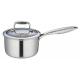 16cm New style stainless steel mini saucepan with glass lid natural color quick hot milk pot with one handle