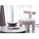 Sponge Filling Modern Fabric Dining Chairs Wool White Bedroom Lounge