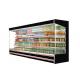 Large Capacity Supermarket Black Multideck Open Chiller With LED Auto Defrost