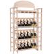 Movable Solid Wooden Wine Display Stand Wine Shelf 4 Layer Sturdy / Durable