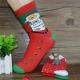 Colorful cartoon christmas santa claus design cotton customized thick cozy socks for women