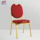 Oval Backrest Red Hotel Banquet Hall Chair Steel Material