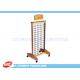 Mobile MDF Natural Wooden Display Stands With Casters , Customize LOGO Sticker