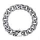 925 Silver Plated Thai Vintage Old Fashion Titanium Stainless Steel Curb Chain Bracelet(CE351)