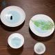 White Blue  Ceramic Tableware Set 4pcs Colored Porcelain Dinnerware