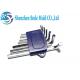 7pcs S2 Alloy Steel Hex Key Wrench Set , Metric Flat End Hex Spanner Wrench