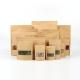 Custom Biodegradable Kraft Eco Stand Up Pouch Bags 90mico With Window