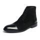 Elegant Perforation Black Mens Leather Dress Boots