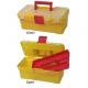 Yellow Art Storage Containers Organizer With Compartments Transparent Cover