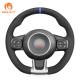 Custom Hand Sewing Black Soft Suede Steering Wheel Cover for Abarth 595 595C 695 695C 2016 2017-2021 Fiat 500 500C