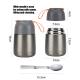 430ML 620ML Airtight Vacuum Food Container Safe And Healthy Stainless Steel Food Jar With Handle