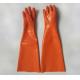 Long Sleeve Oil Resistant Gloves Orange Color For Inspection / Material Handling