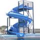 Cyclone Swimming Pool Water Slide One Piece Fiberglass Blue Color For Aqua Park