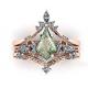 Gem's Beauty Christmas Gifts for Her 0.63CT Square Shape Natural Moss Agate There Stone Engagement Ring in 925 Sterling